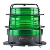 SNT-915-B-KFS-2 Сигнальный маяк 90 мм, цилиндрический корпус, монтаж на поверхность, 5 режимов свечения, Зелёный , 12-24V AC/DC, IP65. Зуммер