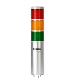ML8L-F3FF-RYG Светосигнальная колонна d=86мм, монтаж на шпильках 3?M5, осн. корп. 200мм (алюминий), 3 модуля (LED) пост./мигающ. свечения: красный/жёлтый/зелёный, питание 90…240VAC, IP65