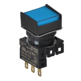 S16PRS-H3BC24 BLUE/1C/LED 24V Кнопочный выключатель, квадратный, 16 мм