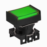 L16RRT-HG  Сигнальная лампа,плоская,прямоугольная (с ограждением с 2 сторон) выступающая, 16 мм,зеленый