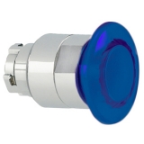 8LM2TBL6246 Толкатель грибовидной кнопки d=40 мм в металлическом корпусе, с возможностью установки подсветки, с фиксацией, возврат оттягиванием, (без крепежного основания ..AU120), цвет синий