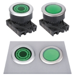 S3PF-P3W Толкатель кнопки нажатия с возможностью подсветки, утопленный тип, диаметр 30 мм, Цвет БЕЛЫЙ (Без блокв подсветки и контактов)