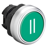 LPCB1123 Толкатель кнопки в пластиковом корпусе, утапливаемый, без фиксации, (без крепежного основания ..AU120), цвет зеленый, с симоволом "II"