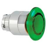 8LM2TBL6243 Толкатель грибовидной кнопки d=40 мм в металлическом корпусе, с возможностью установки подсветки, с фиксацией, возврат оттягиванием, (без крепежного основания ..AU120), цвет зеленый