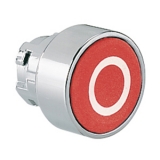 8 LM2T B1104  Толкатель кнопки в металлическом корпусе, утапливаемый, без фиксации, (без крепежного основания ..AU120), цвет красный с симоволом "O"