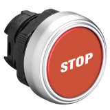 LPC B1134  Толкатель кнопки в металлическом корпусе, утапливаемый, без фиксации, (без крепежного основания ..AU120), цвет красный, с симоволом "STOP"