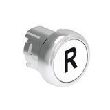 LPSB1178 Нажимная кнопка Platinum диаметром 22 мм, утапливаемая, без фиксации, с пружинным возвратом, символ R, цвет белый, без крепежного основания LPXAU120M