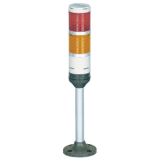 PSP-202-RY Сигнальная колонна с лампами накаливания, d=45мм, со встроенной вибропоглащающей резиной, установка на алюминиевый столб диам.18мм и пластиковое основание, постоянное, 2 секции: красный, жёлтый, 24 В=/~