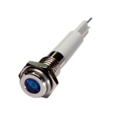H06F-12B  Светодиодный индикатор высокой интенсивности D = 6 мм, форма головки - плоская, Питание 12VDC, Цвет Синий