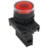 L2RR-L3R Контрольная лампа плоская выступающего типа, под монтажное отверстие d=22 мм, цвет Красный (БЕЗ БЛОКА ПОДСВЕТКИ)