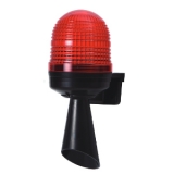 MW86T-R00-R-S3(B)  Сигнальная светодиодная лампа D=86 мм, Звуковой модуль 90 дБ - 3 сирены: Пожарная, полиция, скорая; настенный монтаж,  Питание 12-24VDC, свечение - Непрерывное + мигающее + вращение, Цвет - плафон красный, корпус черный