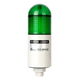 PTD-SCF-1FF-G-B Светосигнальная колонна d=56 мм с куполообразным плафоном, монтаж винтовым креплением M20, осн. корп. 74мм (пластик чёрного цвета), 1 модуль (LED) пост./мигающ. свечения: зелёный, питание 90…240VAC, IP65
