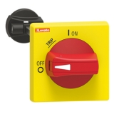 SM1X18200R Ручка с устр-ом блокировки дверцы, блокируемая навесным замком, желтый/красный цвет