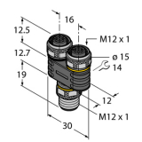 YB2-FSM5-2FKM5.4 Y-разветвитель без кабеля штекерный разъем M12 ? 1 - 2 ? гнездовых разъема M12 ? 1