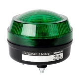 MS86L-B02-G-F Светодиодная сигнальная лампа d=86мм, питание 24VAC/DC, постоянное + мигающее свечение + зуммер (80дБ на раст. 1 метр), цвет зеленый, низкопрофильный тип плафона