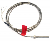 TS1-K-4.5-30-M6-S2-1.5 Термопара типа K, защитная трубка диаметром 4,5 мм и длиной 5 мм, с вращающейся гайкой М6х10, кабель 1,5 м изоляция проводов стальная оплетка