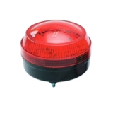 MS86W-B00-R Светодиодная сигнальная лампа, диаметр = 86 мм, пост.+ миг. свечение (80 раз/мин) + вращение (130 об/мин) + зуммер 80 дБ, 12-24 В AC/DC, Красный,  IP65 низкопрофильный плафон