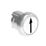 LPSB1158 Нажимная кнопка Platinum диаметром 22 мм, утапливаемая, без фиксации, с пружинным возвратом, символ стрелка вверх, цвет белый, без крепежного основания LPXAU 120M