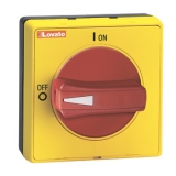 GAX64 Рукоятка с блокировкой двери, IP65, выступающая, цвет желтый/красный, крепление кольцом, с разблокировкой