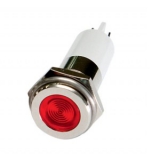 H08F-24R Светодиодный индикатор высокой интенсивности D=08 мм, форма головки - плоская, Питание 24VDC, Цвет красный