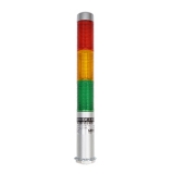 PLDMF-301-RYG Светосигнальная колонна d=25мм, монтаж винтовым креплением M20, осн. корп. 100мм (алюминий), 3 модуля (LED) пост./мигающ. свечения: красный/жёлтый/зелёный, питание 12VAC/DC, IP52