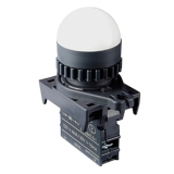 L2RR-L1WL, Контрольная лампа Куполовидная, LED 100-220VAC, НЗ, цвет Белый