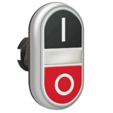 LPCBL7122 Двойная кнопка нажатия с белой подстветкой, цвет черный/красный, символ "I-O"
