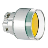 8 LM2TB305 Толкатель кнопки в металлическом корпусе, с выступающим защиным кольцом без фиксации, (без крепежного основания ..AU120), цвет желтый