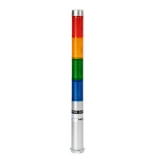 PLDM-402-RYGB Светосигнальная колонна d=25мм, монтаж винтовым креплением M20, осн. корп. 100мм (алюминий), 4 модуля (LED) постоянного свечения: красный/жёлтый/зелёный/синий, питание 24VAC/DC, IP52