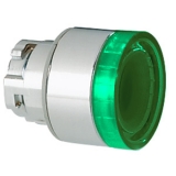 8 LM2T BL103 Толкатель кнопки в металлическом корпусе, без фиксации, с возможностью установки подсветки, утапливаемый тип, видимый сбоку, (без крепежного основания ..AU120), цвет зеленый