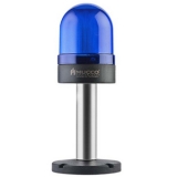 SNT-S725-FB-4-10T Сигнальный маяк 70 мм, куполовидный, монтаж гайкой 22 мм, стойка 10 см, мигающее свечение, Синий, 220V/AC, IP65. Зуммер
