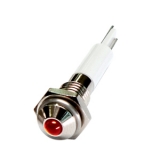 M06R-12R  Светодиодный индикатор D=6 мм, форма головки - круглая, Питание 12VDC, Цвет красный