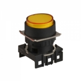 L16RR-EY  Сигнальная лампа, плоская ,круглая, выступающая, 16 мм, желтая, без блока индикации