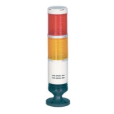 PRGB-202-RY  Cигнальная колонна с лампами накаливания, диаметр 56 мм, Постоянное свечение + Зуммер 80 Дб, Питание 24 В AC/DC, 2 секции, Цвет - Красн./Жёлтый. Установка - на монтажное основание из пластика. IP20