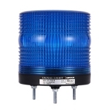 MS115T-BFF-B, Многофункциональные стробоскопические LED лампы, Пост.+ Миг. свечение + Вращение + Зуммер от 10 до 100 дБ, Питание 90-240VAC, Цвет плафона: Синий, d=115мм