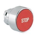 8 LM2T B1134  Толкатель кнопки в металлическом корпусе, утапливаемый, без фиксации, (без крепежного основания ..AU120), цвет красный, с симоволом "STOP"