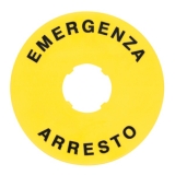 LPXAU112 90MM желтый  PVC LABEL EMERGENZA-ARRESTO