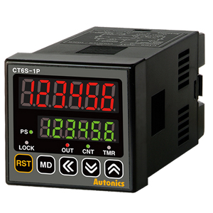 CT6S-1P4 Счетчик/таймер программируемый, 6-разрядный, размер 48x48 мм, питание 100-240VAC, 1- выход реле 5А, 220VAC, НО+НЗ