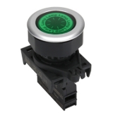 L3RF-L3G Сигнальная лампа круглая, монтажное отверстие 30 мм, плафон плоский круглый (утопленный), цвет зеленый, маркировка: "Lamp", без блока индикации