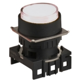 L16RR-EW Сигнальная лампа круглая, монтажное отверстие: d=16 мм, плафон: выступающий, цвет: белый, корпус сигнальной лампы (БЕЗ блока индикации)