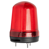 RVOD2-220-Q1/Q2/Q3/Q4-R Проблесковый маячок, Плафон Ø100мм, цвет: Красный,  Режимы свечения: Стробоскопический, Мигающий, Вращающийся, Постоянное, с зуммером, питание 220VAC, установка на 3 шпильки M4,  IP65, Длина кабеля 30 см