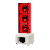MSGT-320-RRR 220VAC Светодиодная сигнальная колонна, квадратный корпус, громкость звука 100 дБ, питание 220VAC, 3 секции, цвет красный/красный/красный