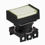 L16RRT-HW Сигнальная лампа прямоугольная, монтажное отверстие: d=16 мм, плафон: выступающий c ограждением с 2 сторон, цвет: белый, корпус сигнальной лампы (БЕЗ блока индикации)