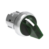 LPSSL1203 Металлический переключатель с короткой ручкой, с подсветкой, 2 положения с фиксацией 0-1, цвет зеленый, без крепежного основания LPXAU120M