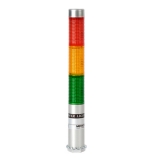 PLDS-302-RCG(W) Светосигнальная колонна d=25мм, монтаж винтовым креплением M20, осн. корп. 65мм (алюминий), 3 модуля (LED) постоянного свечения: красный/прозрачный/зелёный (плафоны прозрачного цвета), питание 24VAC/DC, IP52