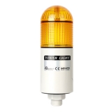 PTD-SCF-1FF-Y Светосигнальная колонна d=56 мм с куполообразным плафоном, монтаж винтовым креплением M20, осн. корп. 74мм (пластик), 1 модуль (LED) пост./мигающ. свечения: жёлтый, питание 90…240VAC, IP65