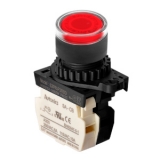 S2PR-P3RBL, Кнопка нажатия с подсветкой, НЗ, LED 100-220VAC, цвет Красный