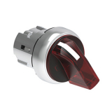 LPSSL1214 Металлический переключатель с короткой ручкой, с подсветкой, 2 положения 0<1, фиксация слева, цвет красный, без крепежного основания LPXAU 120M