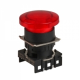 S16BR-H1R  Пусковой кнопочный выключатель, Под отверстие диаметром: 16 мм, размер кнопки: 23,5мм, без подсветки, цвет: красный, (без блоков контактов)