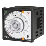 TAS-B4RK2C Аналоговый температурный контроллер, размер 48x48 мм, Управление - Вкл./выкл., ПИД-регулирование, Питание 100-240VAC, Выход реле НО+НЗ (3А, 250VAC), Вход датчика тип K (CA), T- изм. от 0 до 200 гр. Цельсия.
